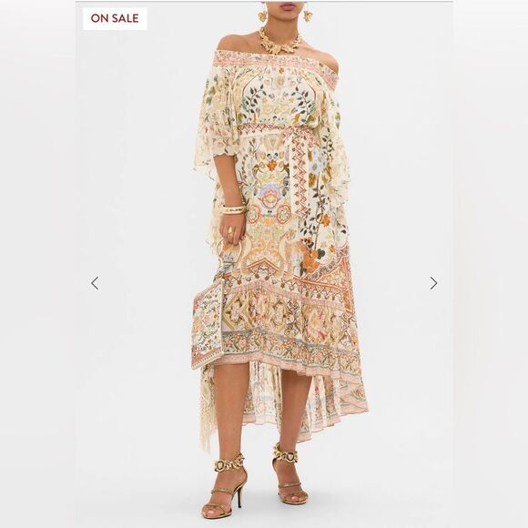 13 NWOT 949.00 CAMILLA High Low Hem Off Shoulder Dress
Honour Of Heirlooms SMALL - Picture 1 of 14